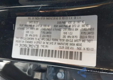 2021 Mazda Cx-30 2.5 S from USA, damaged, VIN 3MVDMBAL3MM214735